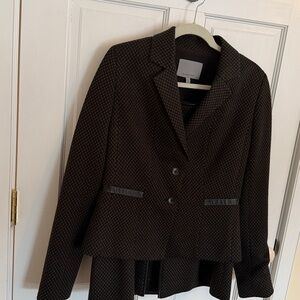 Classiques Entier Textured Black Brown Suit Skirt Blazer Size 12